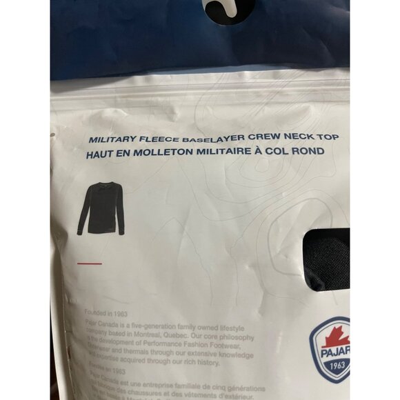 Pajar Canada Military Fleece Baselayer Black Crew Neck Top Mens Size Large - Picture 6 of 8